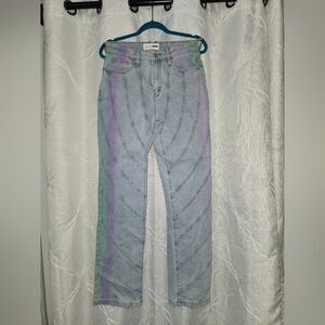 Fashion Nova Blue and Purple Straight Leg Jeans